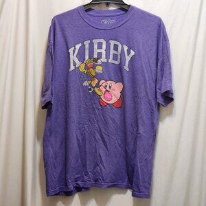 Kirby Nintendo eating food snacks Graphic Purple T-Shirt XL 46/48